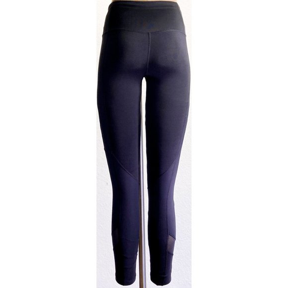 Free People Black High Waisted Back Pocket Mesh Detailing Activewear Leggings XS - Picture 3 of 9